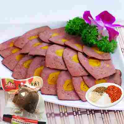 蛋黄猪肝150g 酒店宴席特色半成品美食材开袋即食凉拌小吃冷盘