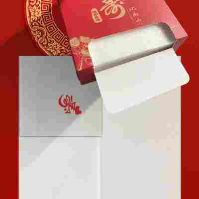 寿宴盒装餐巾纸祝寿生日宴席抽纸红色纸巾创意老人福寿一次性40盒