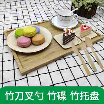 厂家直销环保餐具批发快餐用品竹餐具日本美国一次性竹刀叉勺
