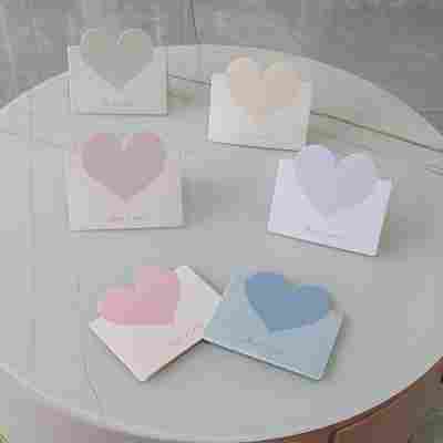 莫兰迪爱心贺卡小清新ins风礼品卡混批花店烘培送礼物好评感谢卡