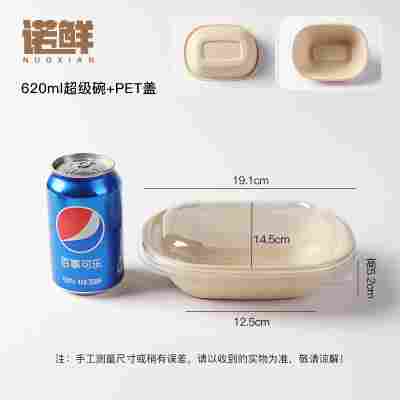 轻食沙拉盒一次性纸浆打包盒可降解餐盒外卖盒健身环保快餐盒饭盒