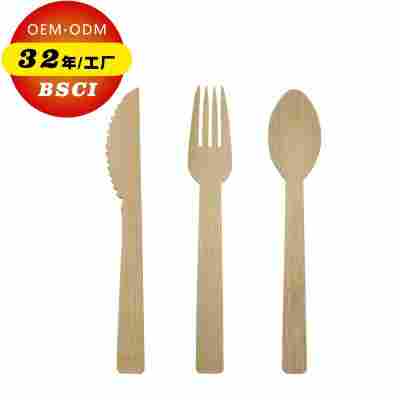 厂家直销环保餐具批发快餐用品竹餐具日本美国一次性竹刀叉勺