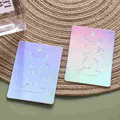 厂家专业定制镭射卡片凹凸工艺印刷吊牌感谢卡免费设计logo包邮