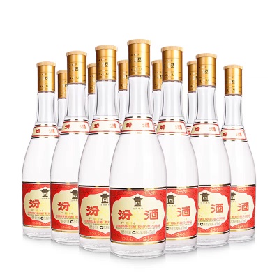 山西黄盖玻汾53度清香型白酒批发475ml*12瓶整箱包邮-泡沫箱发货