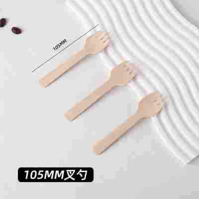 一次性木质刀叉勺打印logo环保桦木蛋糕甜品叉水果冰激凌勺子餐具