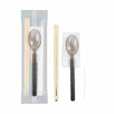 一次性筷子四件套外卖打包餐具筷子套装三件套饭店高档可定logo