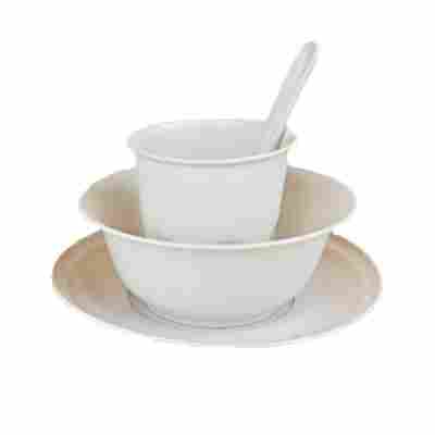 稻壳塑封四件套餐具碗杯碟套装可降解加厚耐高温家用商用宴会高档