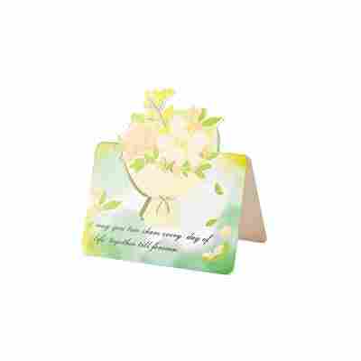 鲜花立体贺卡明信片小卡片手写心愿卡折叠高级感空白祝福留言卡